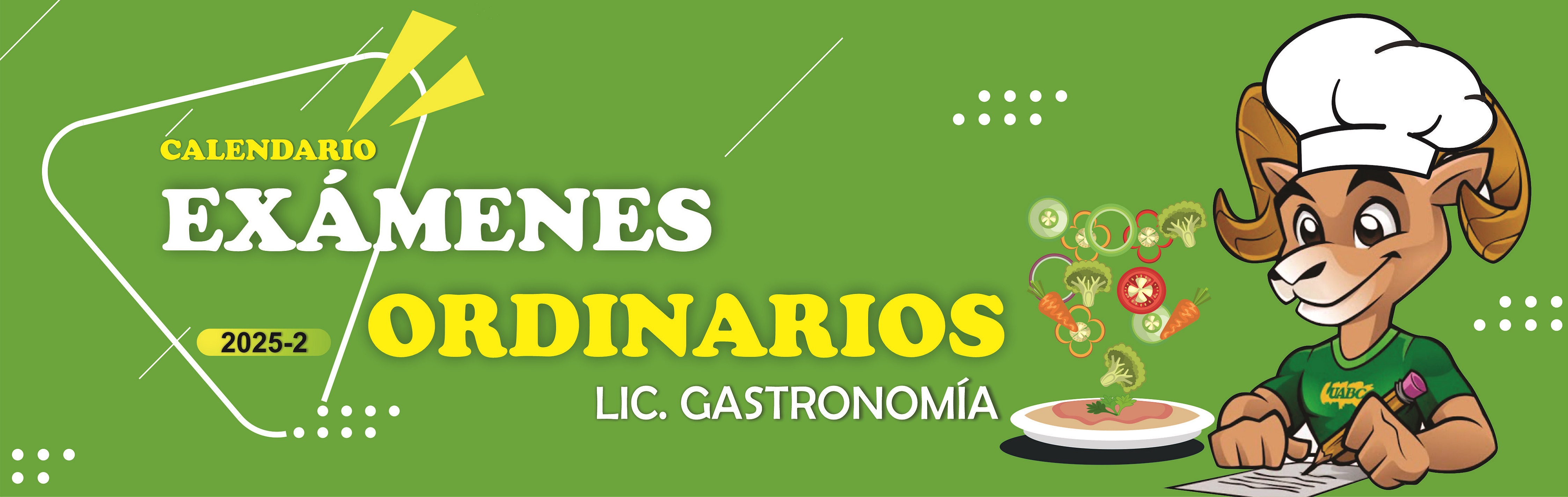 Calendario examenes ordinarios Gastronomia 2025-2